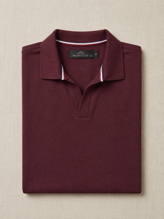 Burgandy Short Sleeve Polo
