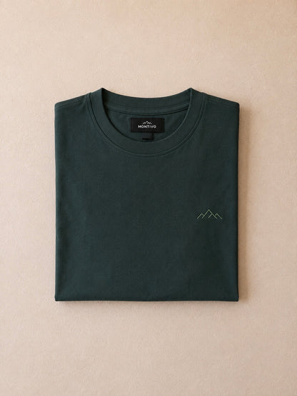 Green Short Sleeve Round Shirt