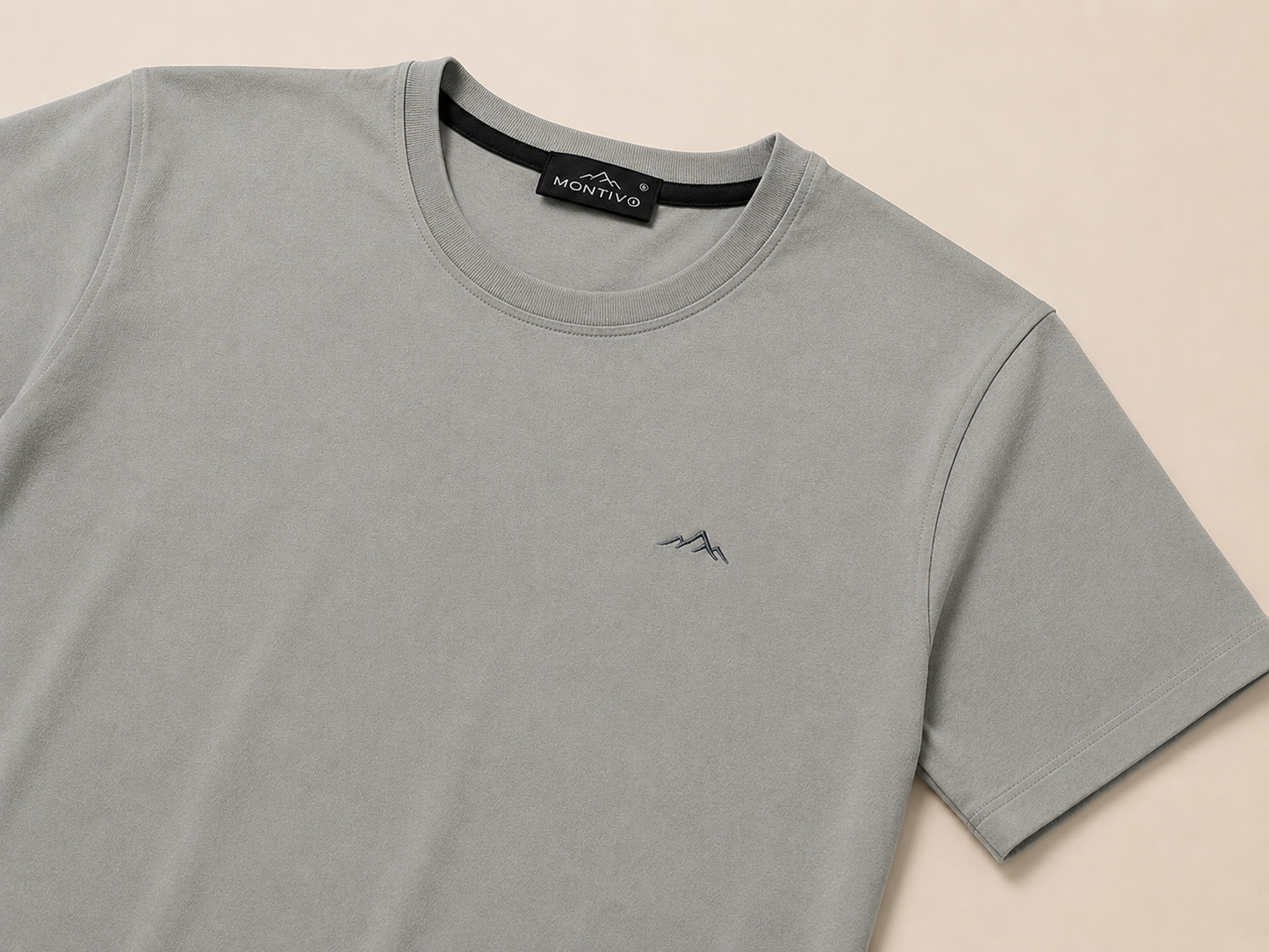 Gray Short Sleeve Round Shirt