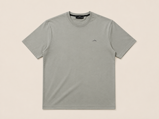 Gray Short Sleeve Round Shirt