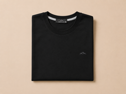 Black Short Sleeve Round Shirt